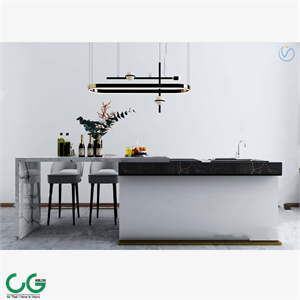 Modern marble bar counter island cabinet 3d model